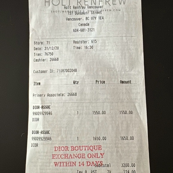 Dior wallet on chain (Authentic) w/ receipt - Picture 8 of 9